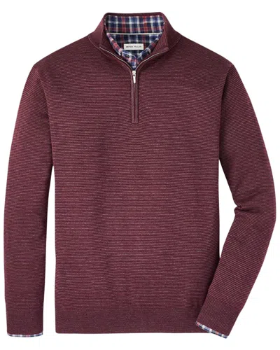 Peter Millar Classic Fit Canton Stripe 1/4-zip Wool-blend Pullover In Burgundy
