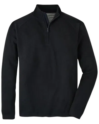 Peter Millar Classic Fit Holmes 1/4-zip Wool-blend Sweater In Black