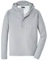 Peter Millar Gale Grey Approach Insulated Half Snap Pullover In Gray
