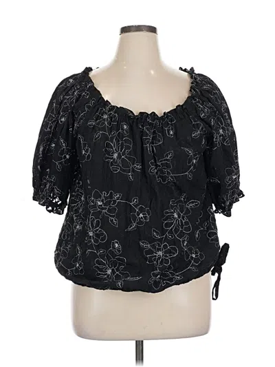 Pre-owned Peter Nygard 3/4 Sleeve Blouse In Black