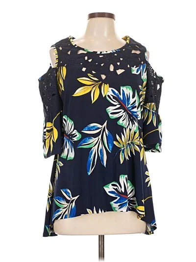 Pre-owned Peter Nygard 3/4 Sleeve Blouse In Black