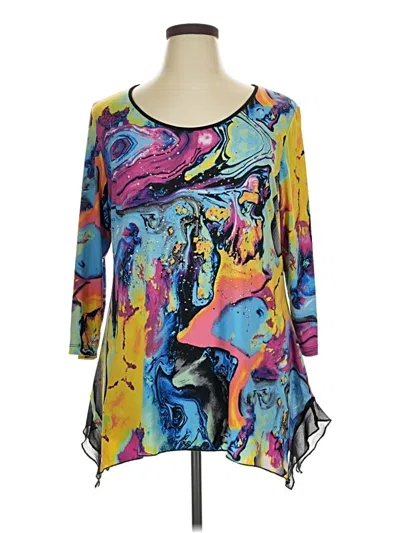 Pre-owned Peter Nygard 3/4 Sleeve Blouse In Blue