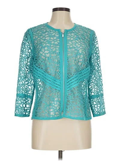 Pre-owned Peter Nygard 3/4 Sleeve Blouse In Teal