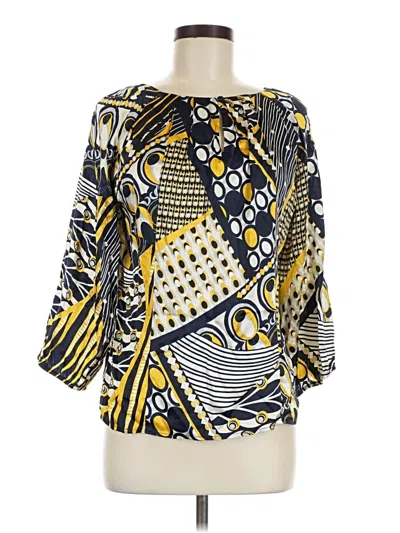 Pre-owned Peter Nygard 3/4 Sleeve Blouse In Yellow