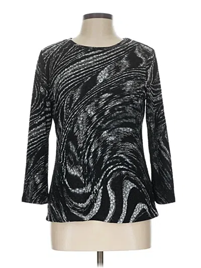 Pre-owned Peter Nygard 3/4 Sleeve Top Silver Boatneck Tops
