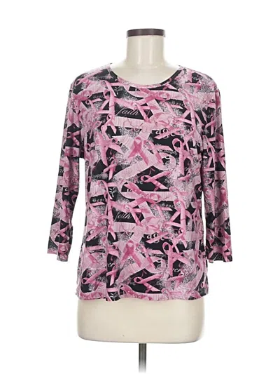 Pre-owned Peter Nygard 3/4 Sleeve T-shirt In Pink