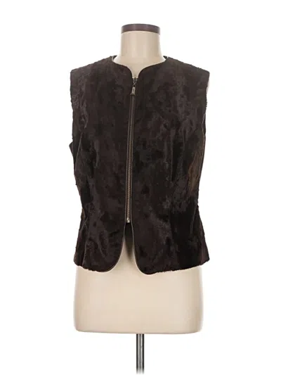 Pre-owned Peter Nygard Faux Fur Vest In Brown