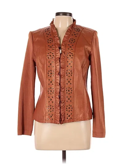Pre-owned Peter Nygard Leather Jacket In Brown