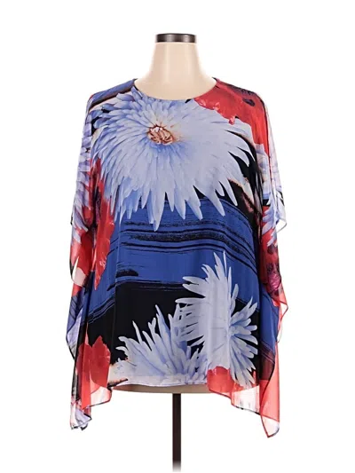 Pre-owned Peter Nygard Long Sleeve Blouse In Blue