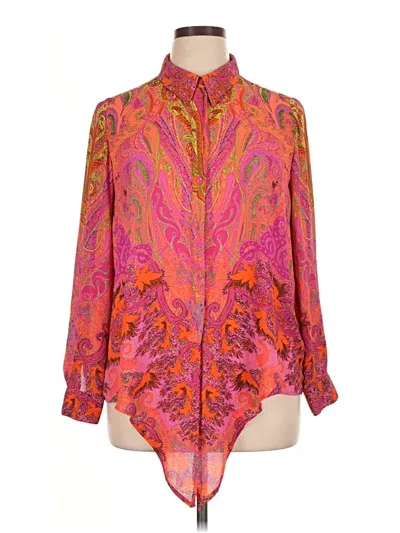 Pre-owned Peter Nygard Long Sleeve Blouse In Pink