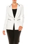Peter Nygard Long Sleeve Button Front Blazer In White In White