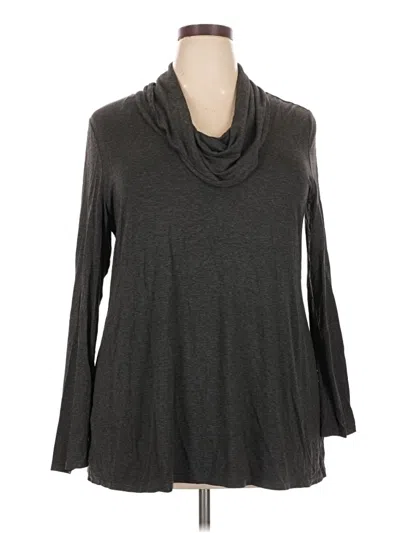 Pre-owned Peter Nygard Long Sleeve Top Gray Cowl Neck Tops