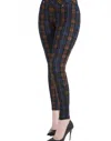 Peter Nygard Luxe Plaid Piped Jegging In Blue In Blue