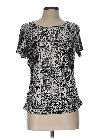 Pre-owned Peter Nygard Short Sleeve Blouse In Silver