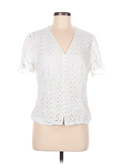 Pre-owned Peter Nygard Short Sleeve Blouse In White