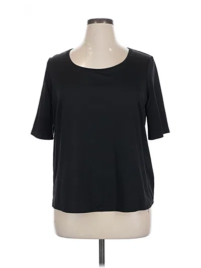 Pre-owned Peter Nygard Short Sleeve Top Black Scoop Neck Tops