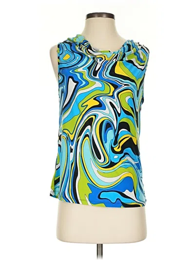 Pre-owned Peter Nygard Sleeveless Blouse In Blue