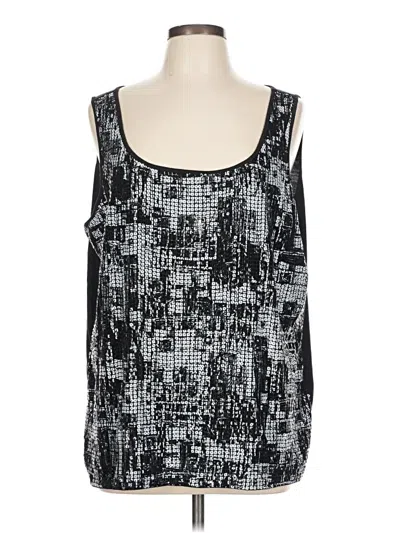 Pre-owned Peter Nygard Sleeveless Top Black Square Neckline Tops