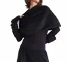 Peter O. Mahler Soft Jersey Cosy Wrist Warmer Sweater In Black In Black