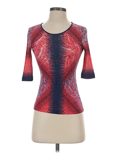 Pre-owned Peter Pilotto 3/4 Sleeve Top Red Scoop Neck Tops