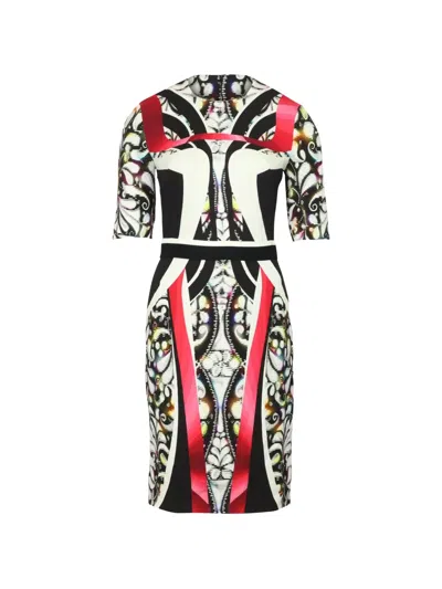 Pre-owned Peter Pilotto All-over-print Belted Dress In White