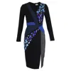 Peter Pilotto Aro Midi Dress In Black Virgin Wool In Black