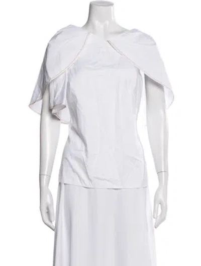 Pre-owned Peter Pilotto Asymmetrical Short Sleeve Top W/ Tags In Neutral