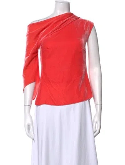 Pre-owned Peter Pilotto Asymmetrical Three-quarter Sleeve Top In Pink