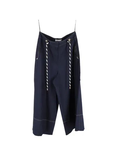 Pre-owned Peter Pilotto Belt-detail Trousers In Blue