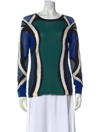 Pre-owned Peter Pilotto Colorblock Pattern Crew Neck Sweater In Multi