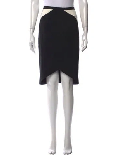 Pre-owned Peter Pilotto Colorblock Pattern Midi Length Skirt In Black