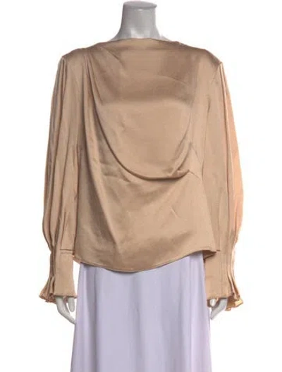 Pre-owned Peter Pilotto Cowl Neck Long Sleeve Blouse In Neutrals