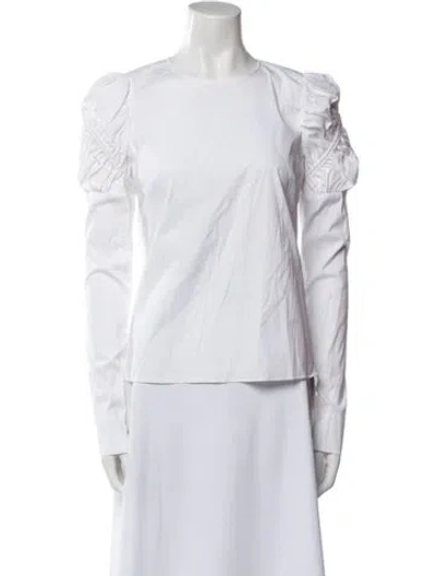 Pre-owned Peter Pilotto Crew Neck Long Sleeve Top In White