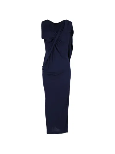 Pre-owned Peter Pilotto Draped Sleeveless Gown In Blue