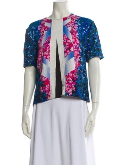 Pre-owned Peter Pilotto Floral Print Crew Neck Blouse In Multi