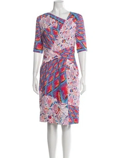 Pre-owned Peter Pilotto Floral Print Knee-length Dress In Blue
