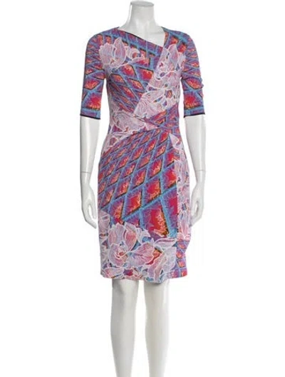 Pre-owned Peter Pilotto Floral Print Knee-length Dress In Purple