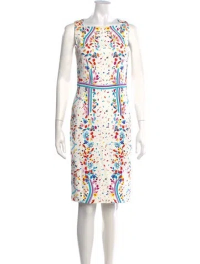 Pre-owned Peter Pilotto Floral Print Knee-length Dress In White