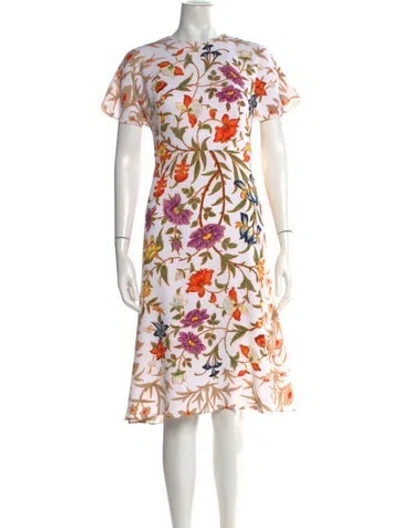 Pre-owned Peter Pilotto Floral Print Knee-length Dress In White