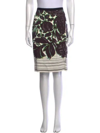 Pre-owned Peter Pilotto Floral Print Knee-length Skirt In Black