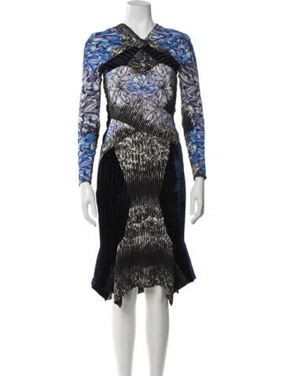 Pre-owned Peter Pilotto Floral Print Midi Length Dress In Blue