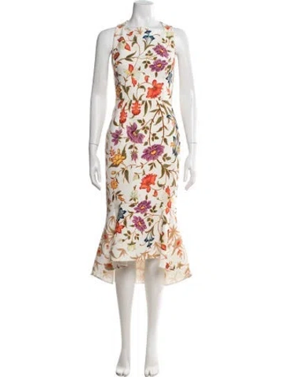 Pre-owned Peter Pilotto Floral Print Midi Length Dress In Neutral