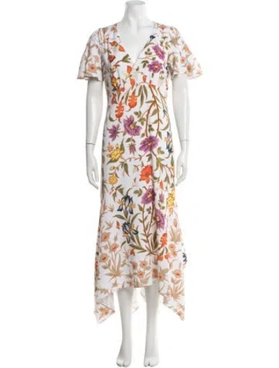Pre-owned Peter Pilotto Floral Print Midi Length Dress In Neutrals