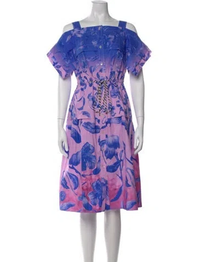 Pre-owned Peter Pilotto Floral Print Midi Length Dress In Purple