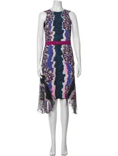 Pre-owned Peter Pilotto Floral Print Midi Length Dress In Purple