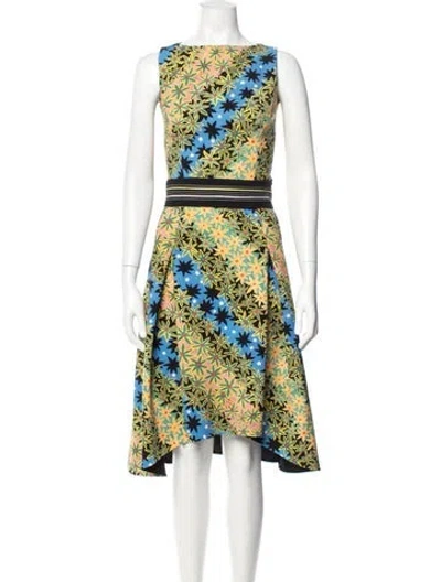 Pre-owned Peter Pilotto Floral Print Midi Length Dress In Yellow