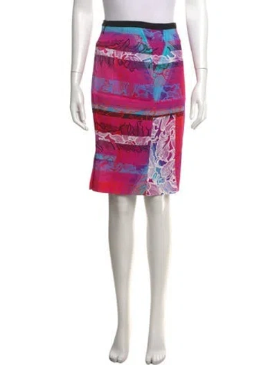 Pre-owned Peter Pilotto Floral Print Midi Length Skirt In Purple