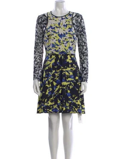 Pre-owned Peter Pilotto Floral Print Mini Dress In Black