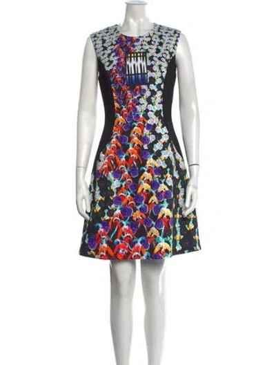 Pre-owned Peter Pilotto Floral Print Mini Dress In Black