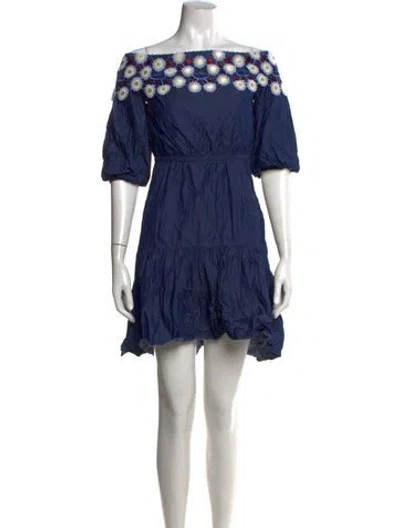 Pre-owned Peter Pilotto Floral Print Mini Dress In Blue